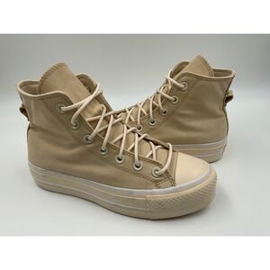 Converse Chuck Taylor All Star Move Platform High Top Tan Khaki Sneakers Womens